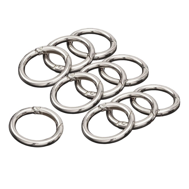 10Pcs Ressort Rond Mousqueton Mousqueton Fermoir Porte-Clés Bricolage Clip Ressort pour Porte-Clés Accessoire Porte-Clés, Argent 33mm