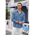 thumbnail image 2 of COOFANDY Mens Cuban Guayabera Shirt Casual Button Down Shirts Long Sleeve Beach Linen Shirts, 2 of 5