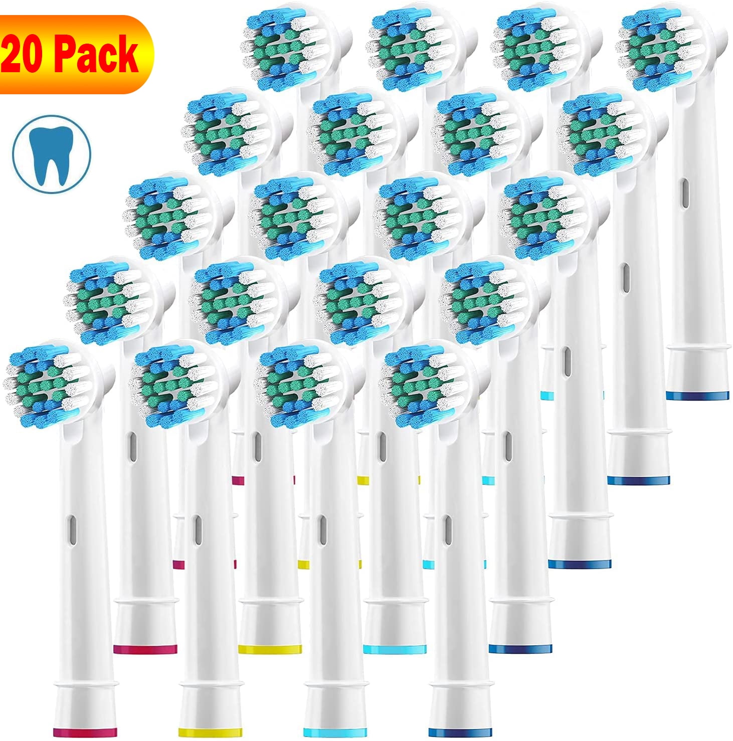 Homaful 20 Replacement Brush Heads Compatible With Electric Toothbrush Oral-B Sensitive Gum Care Electric Toothbrush Fit Advance Power/Pro Health/Triumph/3D Excel/Vitality Precision Clean - Walmart.com