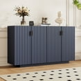 thumbnail image 3 of Harper & Bright Designs 4 Door Buffet Cabinet with Adjustable Shelves, Wood Retro Large Accent Cabinet Sideboard with 4 Wavy Doors for Kitchen Dining Room and Living Room, Antique Navy, 3 of 18