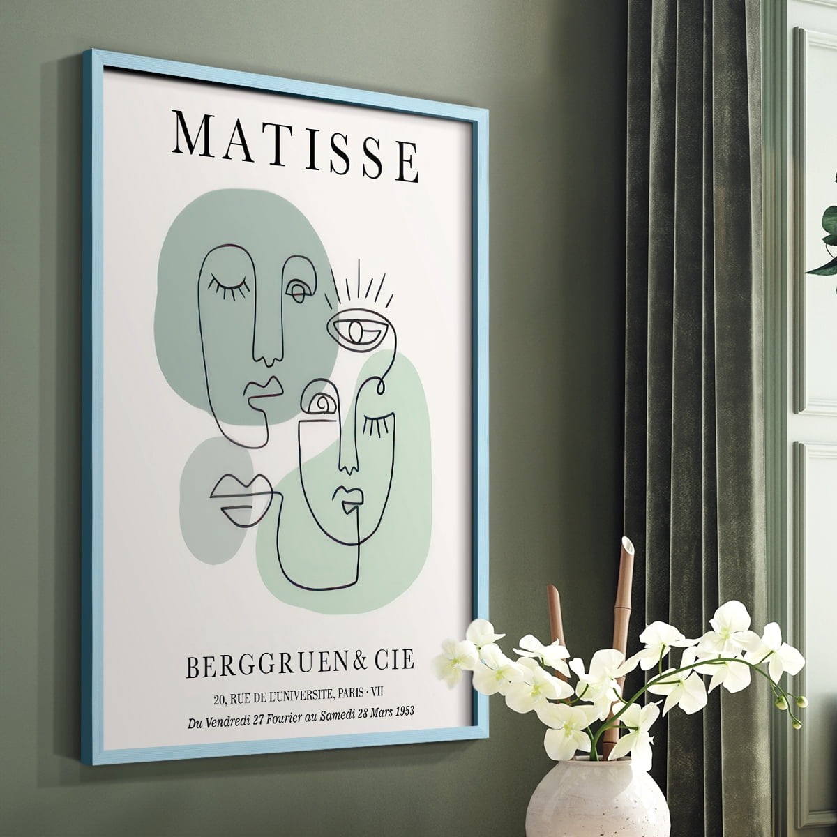 Matisse CLXXIX Framed Print in Blue Solid Wood 8 x 10 Framed Print
