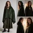 thumbnail image 5 of Short Velvet Cloak Halloween Costume Cape for Elf Wizard Role Play Soft Fabric Mantle for Spooky Festivals and Themed Character Dress Up Brown, 5 of 5