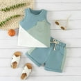 thumbnail image 2 of TAIAOJING Toddler Boys Girls Sleeveless Patchwork T Shirt Vest Tops Shorts Outfits For 3-6 Months, 2 of 6