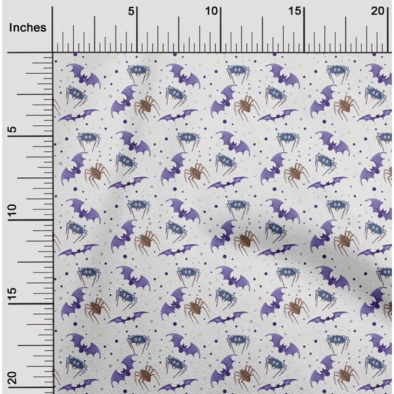 oneOone Polyester Lycra White Fabric Halloween Sewing Fabric By The Yard Printed Diy Clothing Sewing Supplies 56 Inch Wide