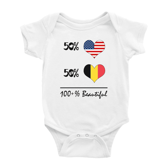 50% Belgian + 50% American = 100+% Beautiful Cute Baby Clothing Bodysuits For Boy Girl