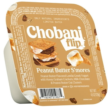 Chobani Flip Low-Fat Greek Yogurt Peanut Butter S'mores 4.5 oz Cup