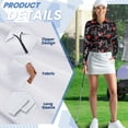 thumbnail image 5 of Garronmavis Golf Shirt for Women Zip Long Sleeve Golf Tennis Shirts Women 1/4 Zip Collar Workout Athletic Workout Valentines Day Shirt, Valentines Music Note, Size XL, 5 of 7