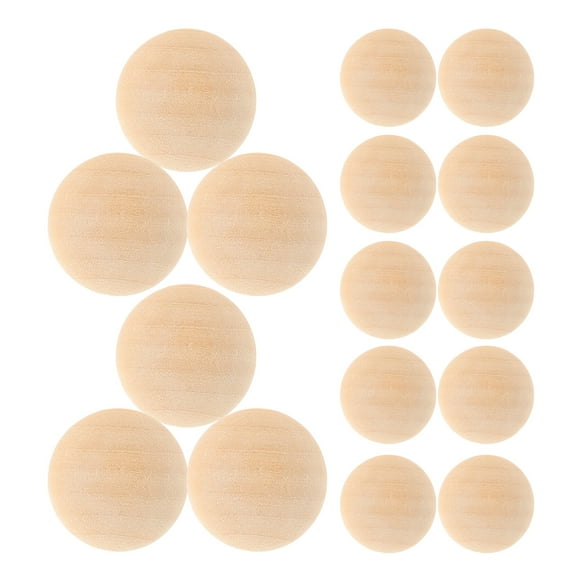 100Pcs Half Wooden Beads DIY Unfinished Wood Craft Balls Hemisphere Beads