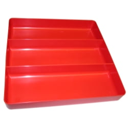

TRAY ORGANIZER 3 CMPTMNT RED PLASTIC 10.5 X 10.5