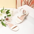 thumbnail image 2 of HXWCHs Girls Open Toe Ankle Strap Low Block Chunky Heels Sandals White 10-10.5 Years, 2 of 4