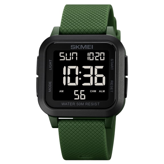 Squar Women's Men's Digital Watch Big Numbers Dial Multifunction Large Face Waterproof LED Watches