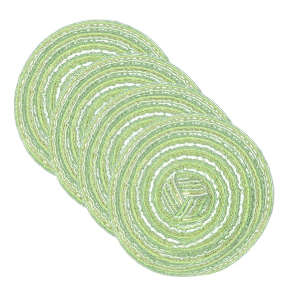Uxcell 4 Pcs Manteles Individuales Redondos Tejidos, Mantel Lavable de 4.3 Pulgadas Resistente al Calor, Mantel Decorativo para Mesa de Comedor de Cocina, Verde