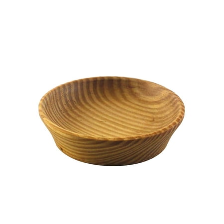 

FRCOLOR Wooden Food Dipping Bowl Round Sauce Dishes Seasoning Dish Saucer Appetizer Plates