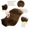 thumbnail image 2 of Benehair 100% Human Hair Extensions Wire In Headband Invisible Remy Hair Weft for Women Thick Straight Brown US, 2 of 10