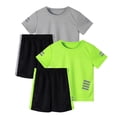 thumbnail image 1 of Odeerbi Conjunto Atlético de Malla de Niños de 2 Paquetes 5-14 Años, Ropa Deportiva de Tira Reflectante Seca Rápida de 2 Piezas Camiseta Shorts Outfits, 1 of 8