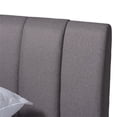 thumbnail image 2 of Baxton Studio Brita Queen Size Grey Upholstered Walnut Finished Bed, 2 of 9
