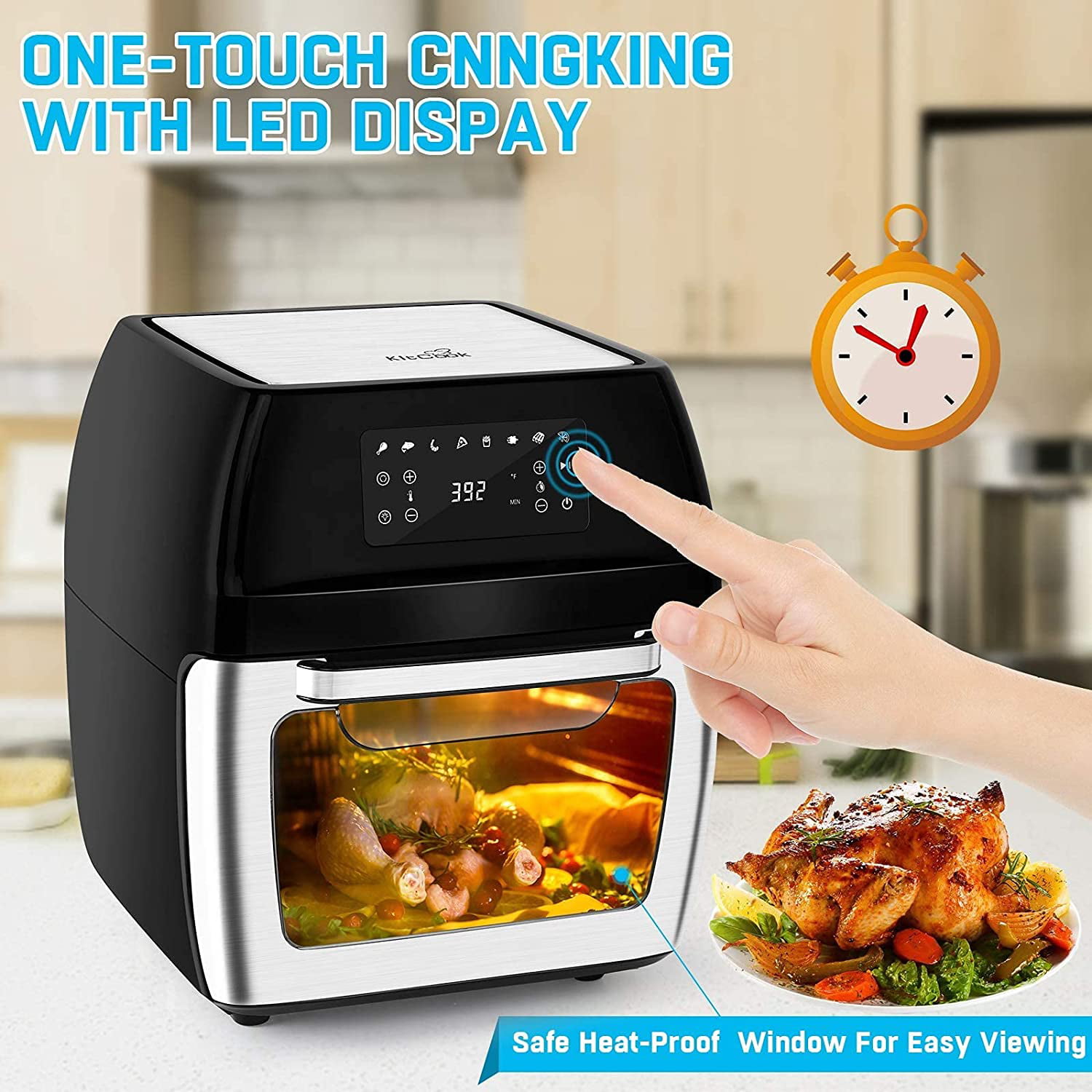 1700W Binkols Air Fryer Oven 25 Quart, 7-in-1 Large Toaster Oven