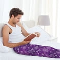 thumbnail image 5 of Yiaed Purple Snowflakes Print Men's Lounge Pants, Loose PJ Bottoms, Long Pajama Pants for Men-Medium, 5 of 6