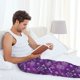 thumbnail image 5 of Fotbe Purple Snowflakes Pantalones de Pijama para Hombre, Pantalones de Dormir, Pantalones de Casa con Cintura Ajustable y Bolsillos-Medium, 5 of 6