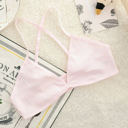 

Women Casual Ultra-Thin Wireless Bra Bralette Ladies Deep V Neck Criss Cross Vest
