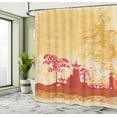 thumbnail image 5 of Ambesonne Floral Shower Curtain, Far Eastern Scenery View, 69"Wx70"L, Persian Orange and Pink, 5 of 5