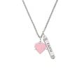 thumbnail image 2 of Delight Jewelry Silvertone Heartbeat on Pink Heart Silvertone Believe Faith Prayer Hope Bar Charm Necklace, 23", 2 of 4