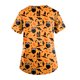 thumbnail image 3 of Puntoco moda mujer casual cuello pico blusa estampada manga corta camiseta verano Halloween bolsillos tops Puntoco Puntoco-2873, 3 of 5