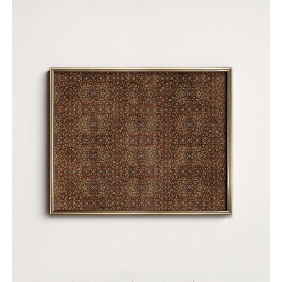 Antique Persian Rug Art Print: Rust & Gold Tapestry (Able Art) 10-125 UNFRAMED Poster, Wall Art for Decor, Present, 8x12