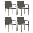 thumbnail image 2 of vidaXL 5 Piece Garden Dining Set with Cushions Poly Rattan and Steel, 2 of 5