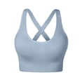 thumbnail image 5 of ibiyuan Sports Bras for Women Strappy Running Supportive High Impact Sports Bra with Sewn in Pads Seamless Breathable Wireless Bra, 5 of 6