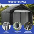 thumbnail image 4 of Dextrus Portable Outdoor Storage Shed 6x8 FT, Waterproof Metal Frame 2 Roll-Up Zipper Door Storage Garage Tent for Bike Lawn Mower Gardening Vehicle, 4 of 8