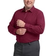 thumbnail image 2 of Mens Big and Tall Dress Shirts Button Down Shirts Long Sleeve Shirt Wine 5XL, 2 of 7
