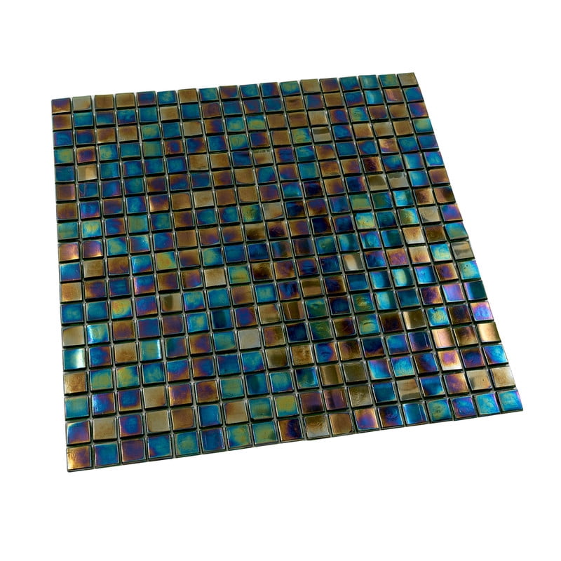 Skosh 11.6 in. x 11.6 in. Glossy Rainbow Green Glass Mosaic Wall and Floor Tile (18.69 sq. ft./case) (20-pack)