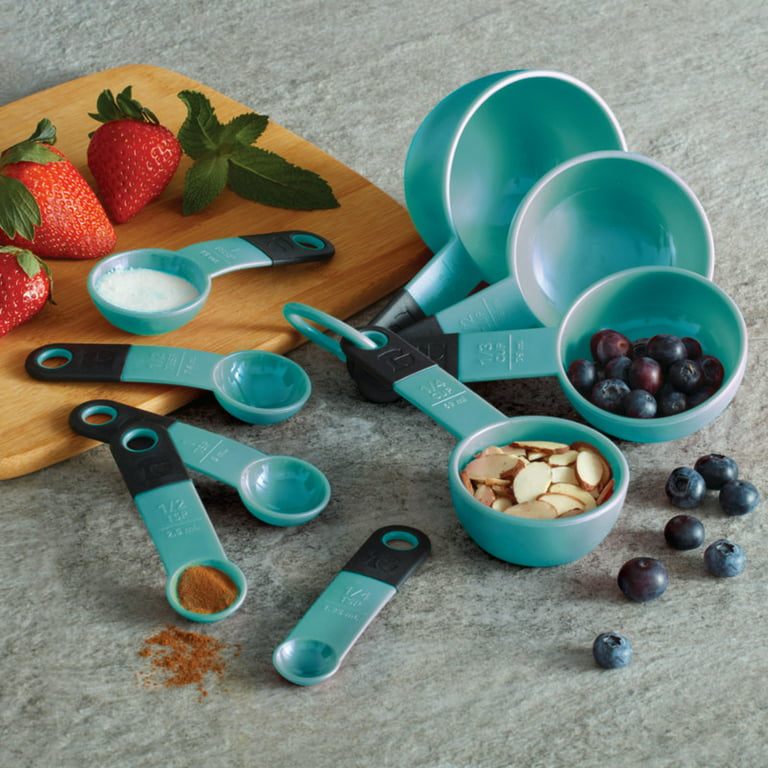 Kitchenaid 9-piece BPA-Free Plastic Measuring Cups and Spoons Set in Aqua  Sky 