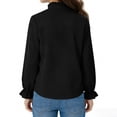 thumbnail image 7 of AHTJRT Girls Ruffle Long Sleeve Blouse Business Casual Ruffled Collar Long Sleeve Blouse Stretch Button Down Uniform Dress Shirts Black 7-8 Years, 7 of 7