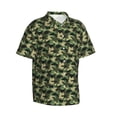 thumbnail image 2 of Daiia Camouflage Dinosaur Hawaiian Shirt for Men Gentle Cotton Regular Short Sleeve Casual-XX-Large, 2 of 9