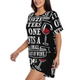 thumbnail image 2 of Bixox Women's Wine Funny Printed Pajama Set 2 Piece Lounge Set Top and Shorts Soft Pajamas, Shorts with Pockets, 2 of 7