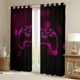 thumbnail image 2 of Feelyou Video Gaming Lover Blackout Curtains Set of 2 (52x84 Each) for Teen, Pink Game Console Window Curtains, Neon Geometric Curtains and Drapes, Curtains and Drapes Room Decor, 2 of 6