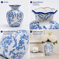 thumbnail image 5 of Blue and White Ceramic Bud Vase 5.9" Chinoiserie Decorative Vase for Home Decor, NOVATRAX, 5 of 8