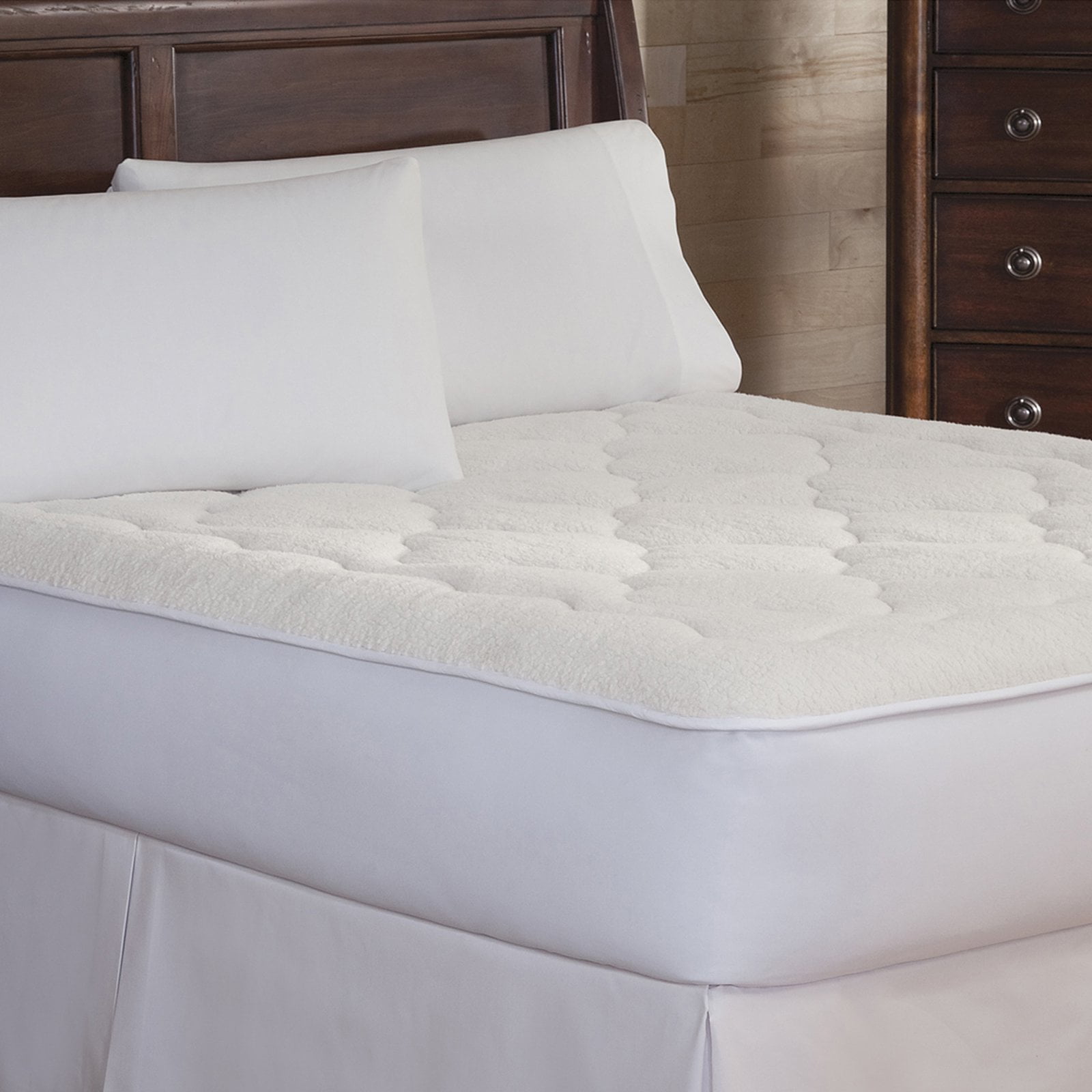 "Perfect Fit Sherpa Reversible All Season Mattress Pad"