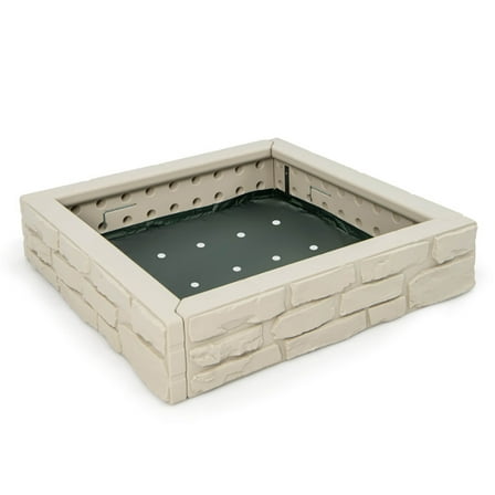 YYAo Children Outdoor Sand Box, Kids Large Sandbox, 2-In-1 HDPE Kids Sandbox with Cover and Bottom Liner-White