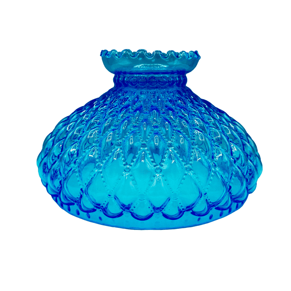Light of Mine: Princess Feather Oil Lamp Replacement 10" Light Blue Quilted Shade