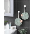 thumbnail image 3 of Pack of 2 Fuzzy Ball Hand Towels，Hedgehog Decorative Towels for Bathroom (Mint), 3 of 7