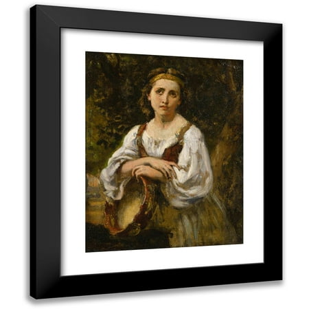 Narcisse-Virgile Diaz de La Peña 12x14 Black Modern Framed Museum Art Print Titled - Bohemian at the Drum