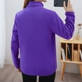 thumbnail image 5 of Wuxian Women Winter Plus Size Jacket Solid Long Sleeve Cozy Warm Thick Lined Coat Casual Loose Fit Basic Outwear Soft Flannel Shirt Top Cold Weather Casual Daily Wear,Dark Purple,XXL, 5 of 5
