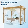 thumbnail image 4 of Petyee 10 x 10FT Outdoor Aluminum Pergola with  Retractable Canopy and Side Mesh Screen,UV & Mosquito Proof,Wood-Grain Finish,Beige canopy, 4 of 8