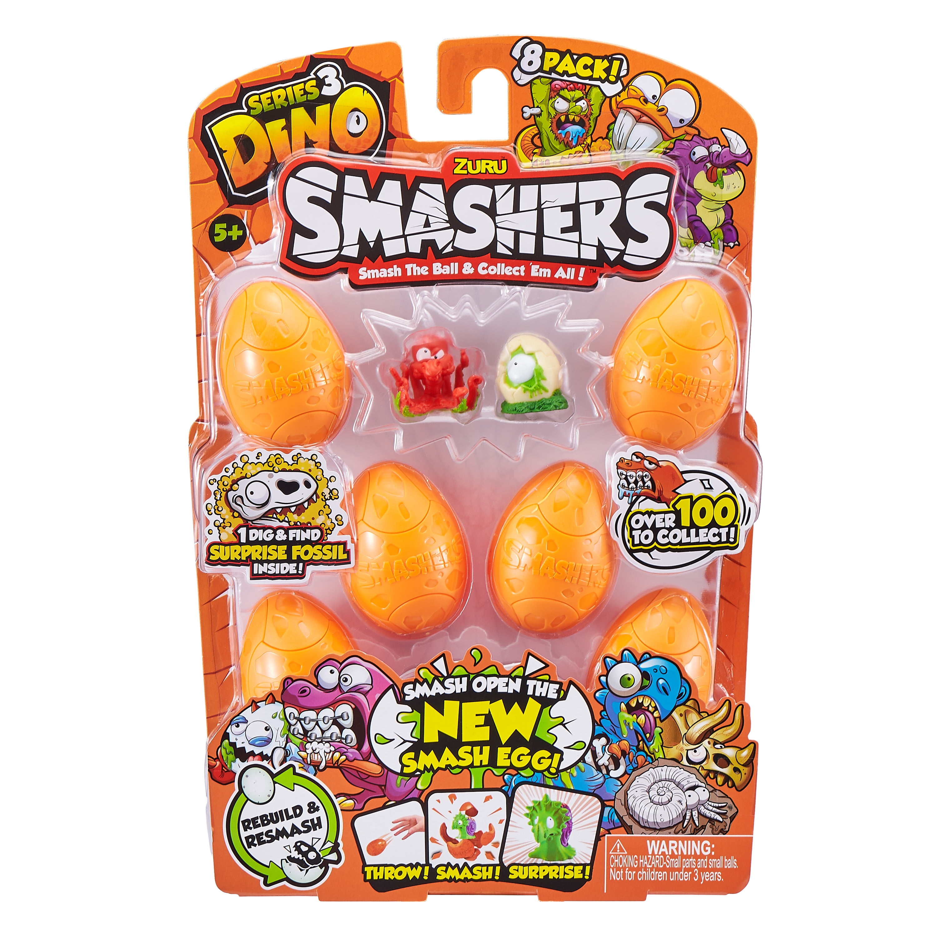 8 Pack Fun Dinosaur Toys NEW Smashers Series 3 Dino 