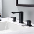 thumbnail image 2 of Waterfall Deck Mounted Bathroom Sink Faucet, Solid Brass 2 Handle 3-Hole Bathroom Basin Faucet, 2 of 5
