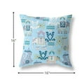 thumbnail image 5 of 16" Sky Blue Tribal Indoor Outdoor Zip Throw Pillow, 5 of 5