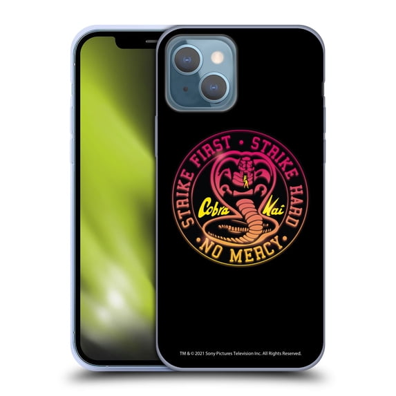 Head Case Designs Officially Licensed Cobra Kai Key Art Strike Hard Logo Soft Gel Case Compatible with Apple iPhone 13